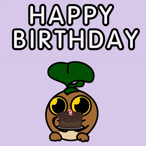 Birthday Greeting Card With Cake and Party Hat