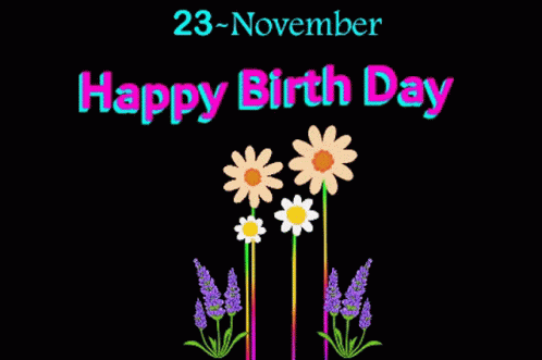 Birthday Greeting Card with Flowers