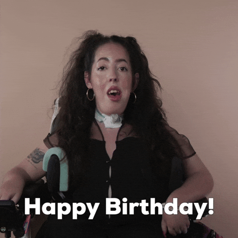 Birthday Greetings From Sitting Woman GIF