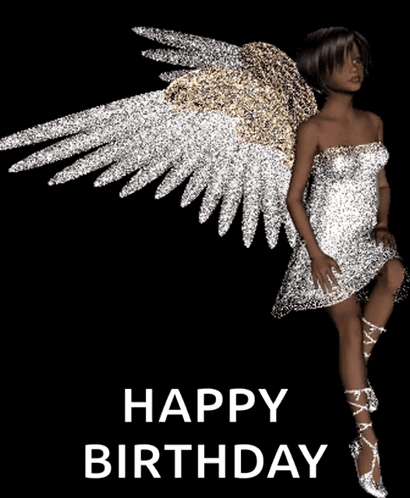 Birthday Queen Angel Wings GIF