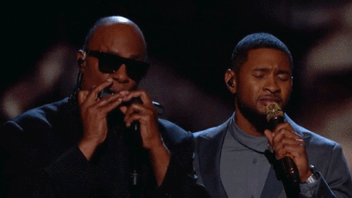 Birthday Stevie Wonder Happy With Usher GIF