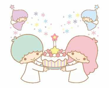 Birthday Twins Cake Of Little Twin Stars GIF
