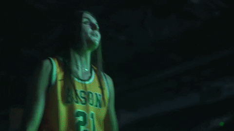 Bison Girl Basketball Player Receiving Ball GIF