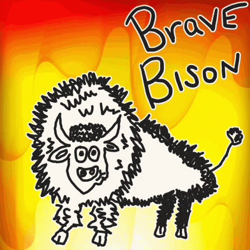 Bison Saying Brave Bison GIF