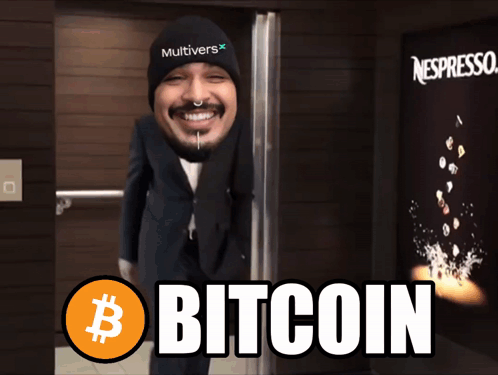Bitcoin Person In Tuxedo With Blazzord Head GIF