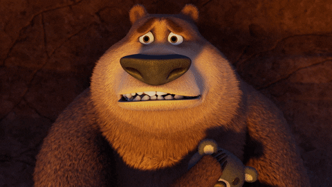 Biting Nails Nervous Bear Open Season Scared Silly GIF