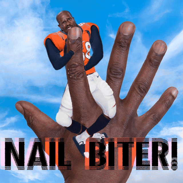 Biting Nails Nfl Player Chomping GIF