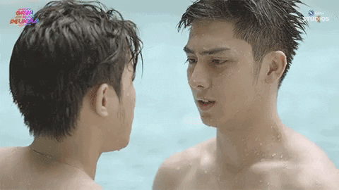 Bl Couple In The Pool GIF