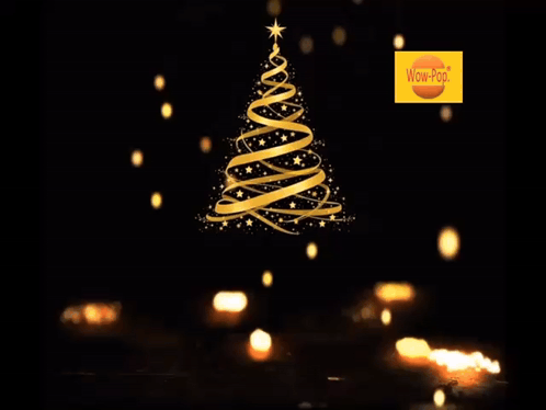 Black and Gold Christmas Tree With Merry Christmas