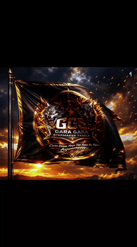 Black And Gold Flag Saying Gara Das Starmaker Family GIF