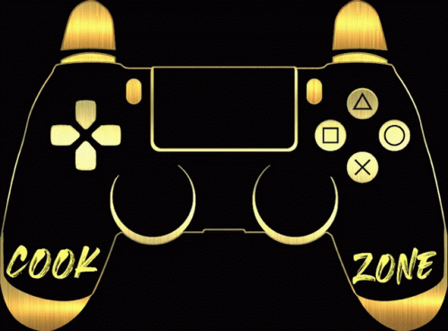 Black and Gold Video Game Controller With Cook Zone