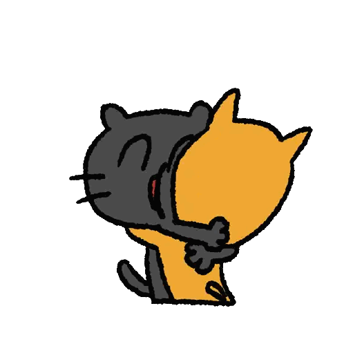 Black and Orange Cats Hugging