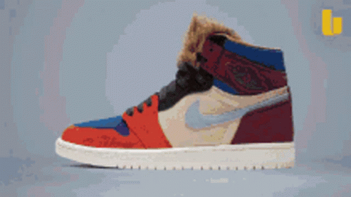 Black And Orange Nike Air Jordan 1 Sneakers GIF