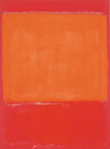 Black and Orange Painting With White Line