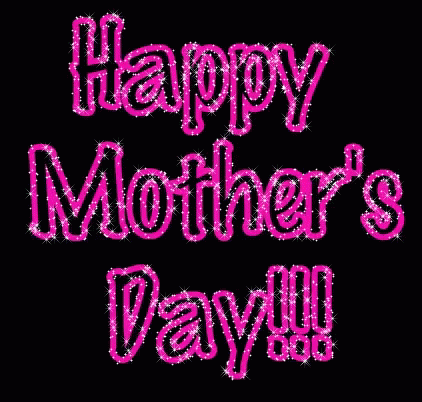 Black And Purple Glitters Animation Happy Mother Day GIF