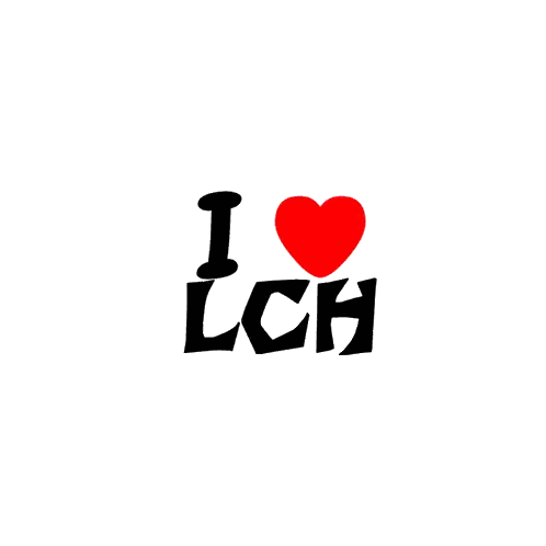 Black and Red I Love LCH Sign