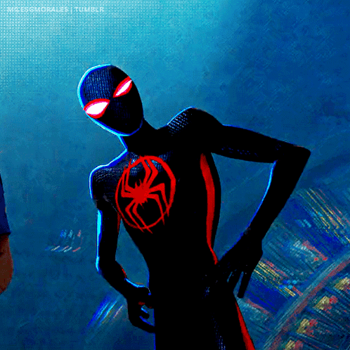 Black And Red Spider-Man With Hands On Hips GIF