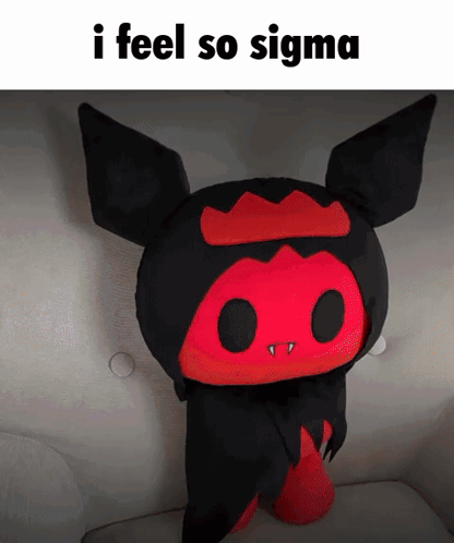 Black and Red Stuffed Animal I Feel So Sigma