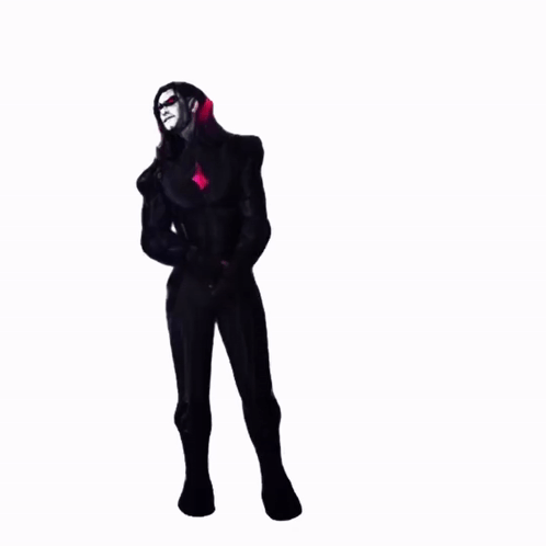 Black And Red Superhero With Diamond On Chest GIF