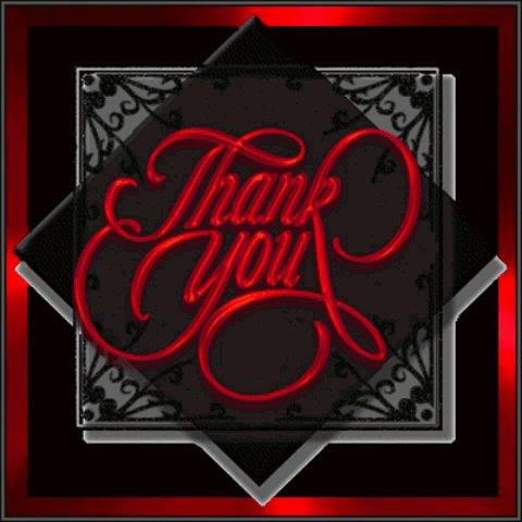 Black and Red Thank You Sign