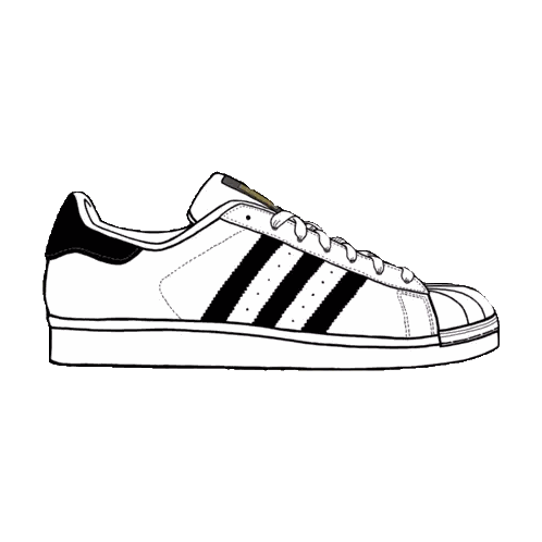 Black and White Adidas Superstar Shoes