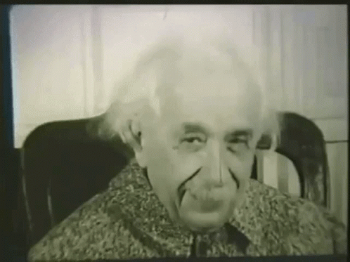 Black and White Albert Einstein With Fake Mustache