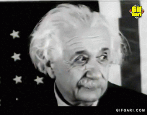 Black and White Albert Einstein With gifgari.com Logo