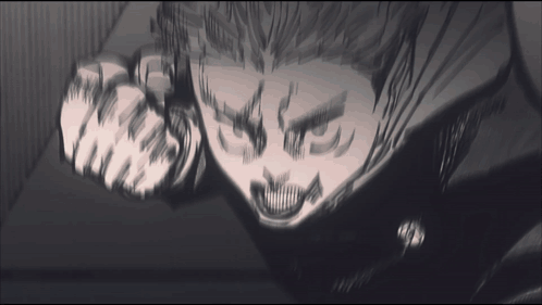 Black and White Angry Person Face