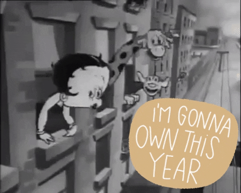 Black And White Animated Happy New Year GIF