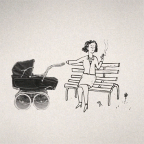 Black And White Animated Mother Smokin GIF