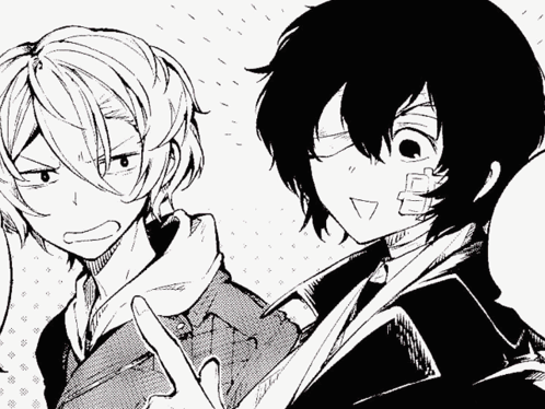 Black and White Anime Characters Peace Sign