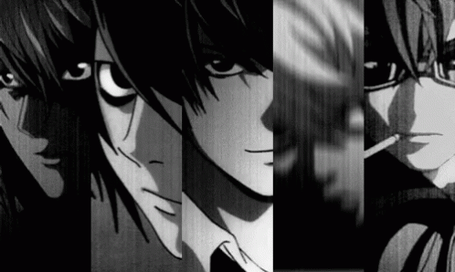 Black and White Anime Collage Man Smoking