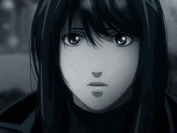 Black and White Anime Girl with Long Hair