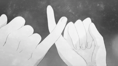 Black And White Anime Pinky Swear GIF