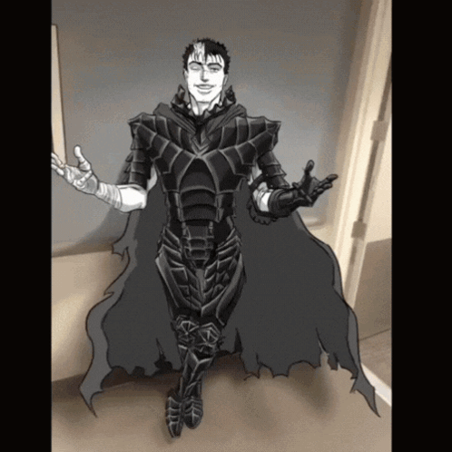 Black And White Armored Man GIF