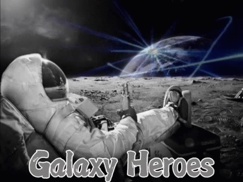 Black and White Astronaut Galaxy Heroes