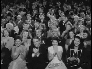 Black And White Audience Clapping Meme GIF