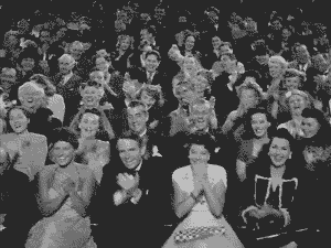 Black And White Audiences Claps GIF