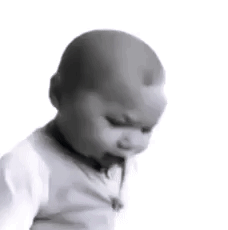 Black and White Baby Making Funny Face