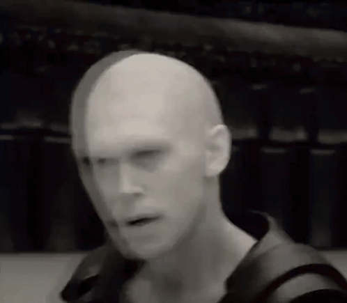 Black and White Bald Man