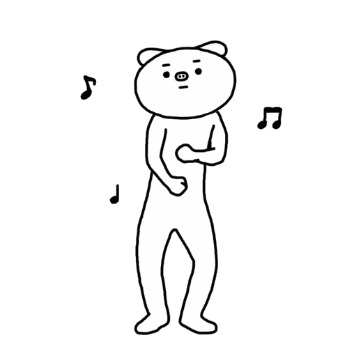 Black and White Bear Dancing With Music Notes