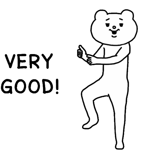 Black and White Bear Giving Thumbs Up