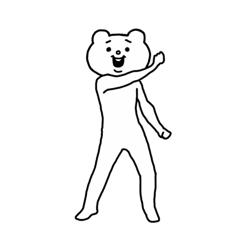 Black and White Bear Smiling
