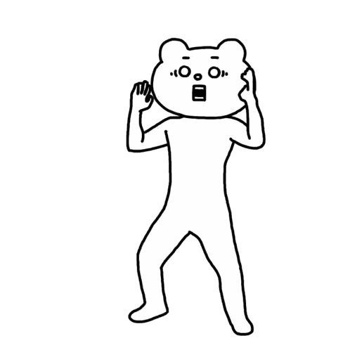 Black and White Bear Surprised Expression