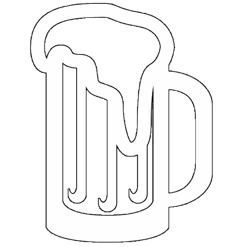 Black and White Beer Mug Kippen Bier Kneipe
