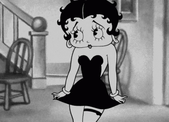 betty boop black and white gif