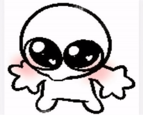 Black And White Big-Eyed Person With Star GIF