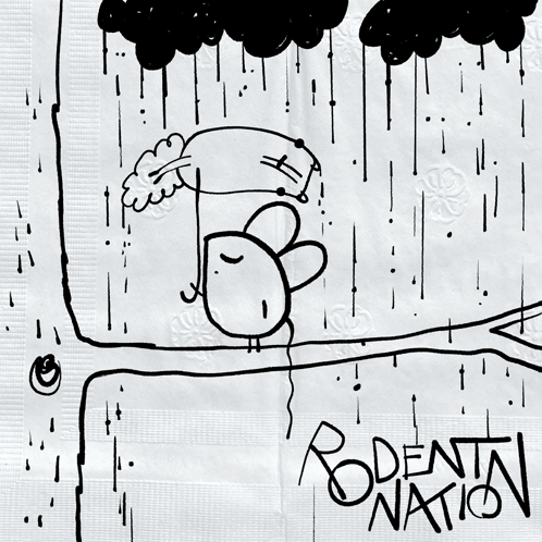 Black and White Bird Holding Umbrella Death Nation