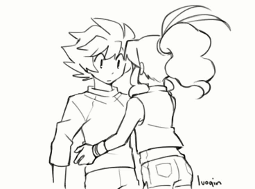 Black And White Boy And Girl Hugging GIF