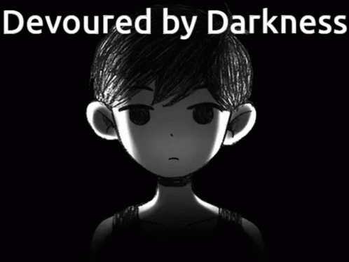 Black and White Boy Devoured by Darkness